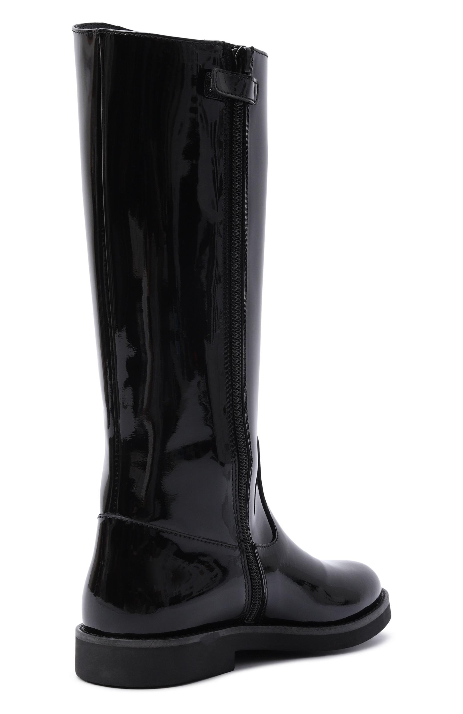 Кожаные сапоги DOLCE & GABBANA черного цвета по цене 84200 руб., арт. D11431/A1067, фото 3 Кожаные сапоги DOLCE & GABBANA, арт. D11431/A1067, фото 3