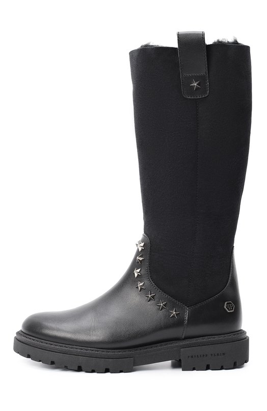 Кожаные сапоги Philipp Plein Чёрный, фото 2