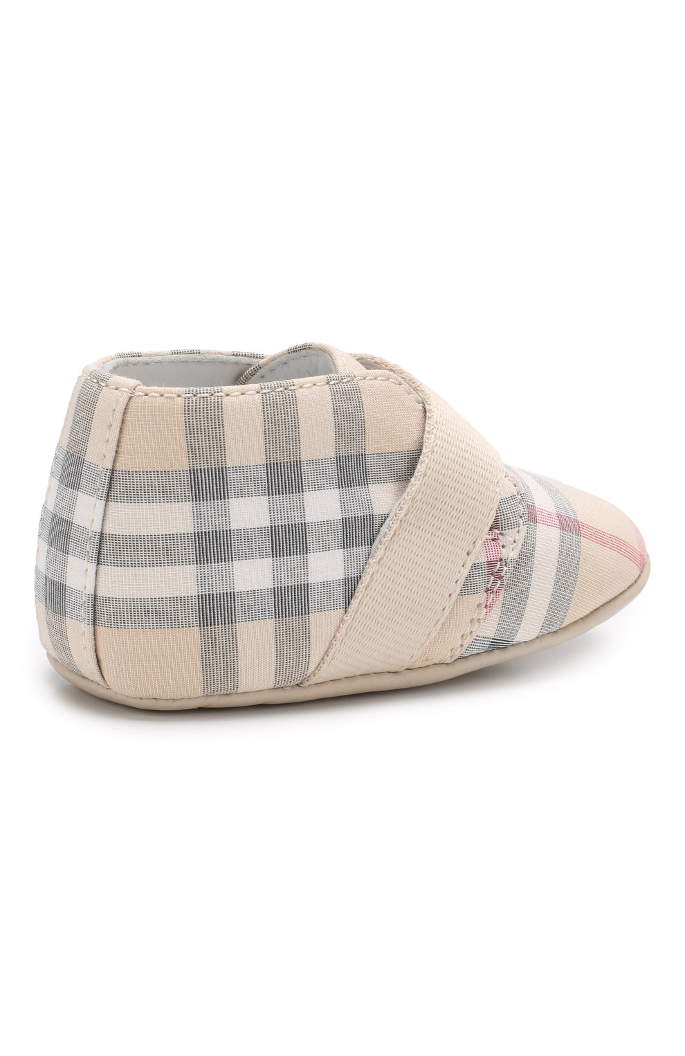 Кожаные пинетки с отделкой BURBERRY серого цвета по цене 15450 руб., арт. 8006418, фото 3 Кожаные пинетки с отделкой BURBERRY, арт. 8006418, фото 3