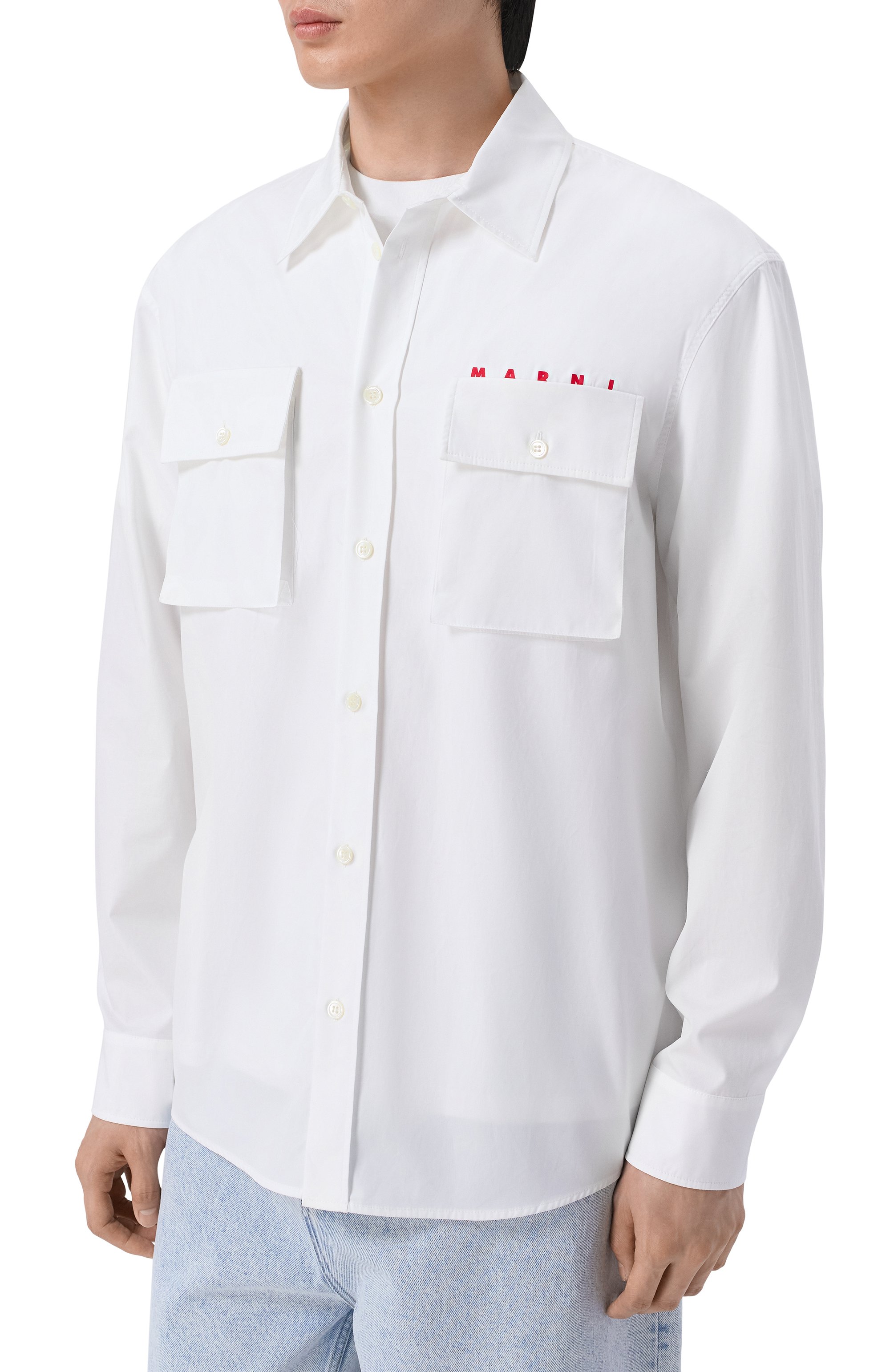 Хлопковая рубашка MARNI, арт. CUMU0371P0/USCT88, фото 3