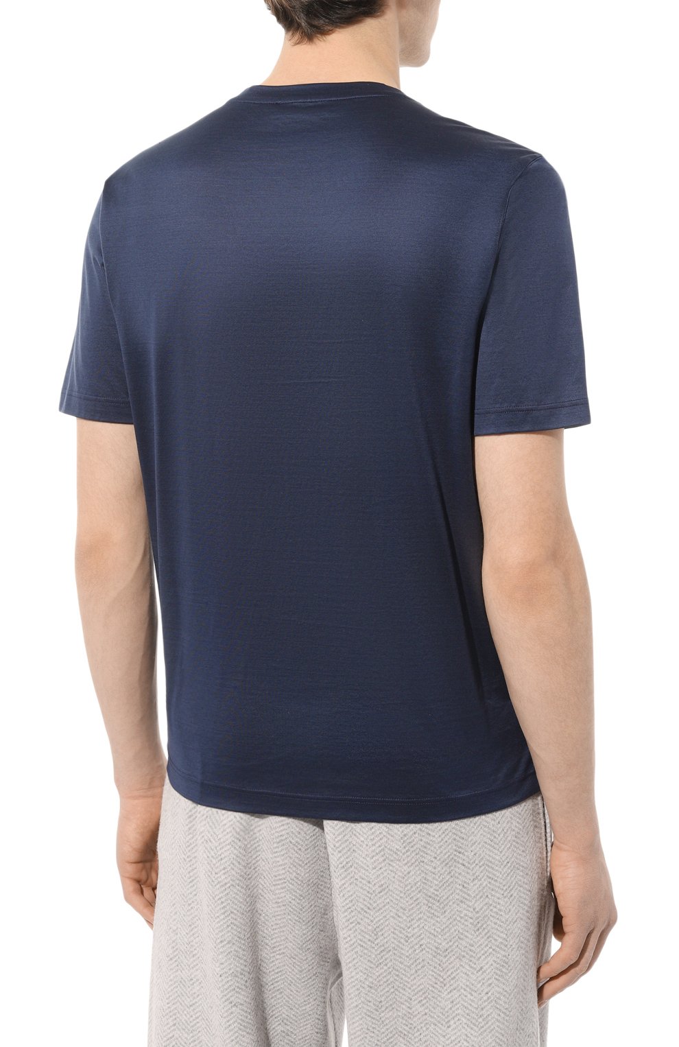 Хлопковая футболка GRAN SASSO темно-синего цвета по цене 13400 руб., арт. 60133/74002, фото 4 Хлопковая футболка GRAN SASSO, арт. 60133/74002, фото 4