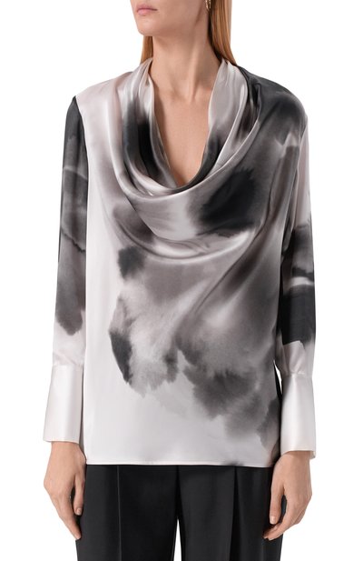 Атласная блузка KITON, арт. D60411K0585G02, фото 3