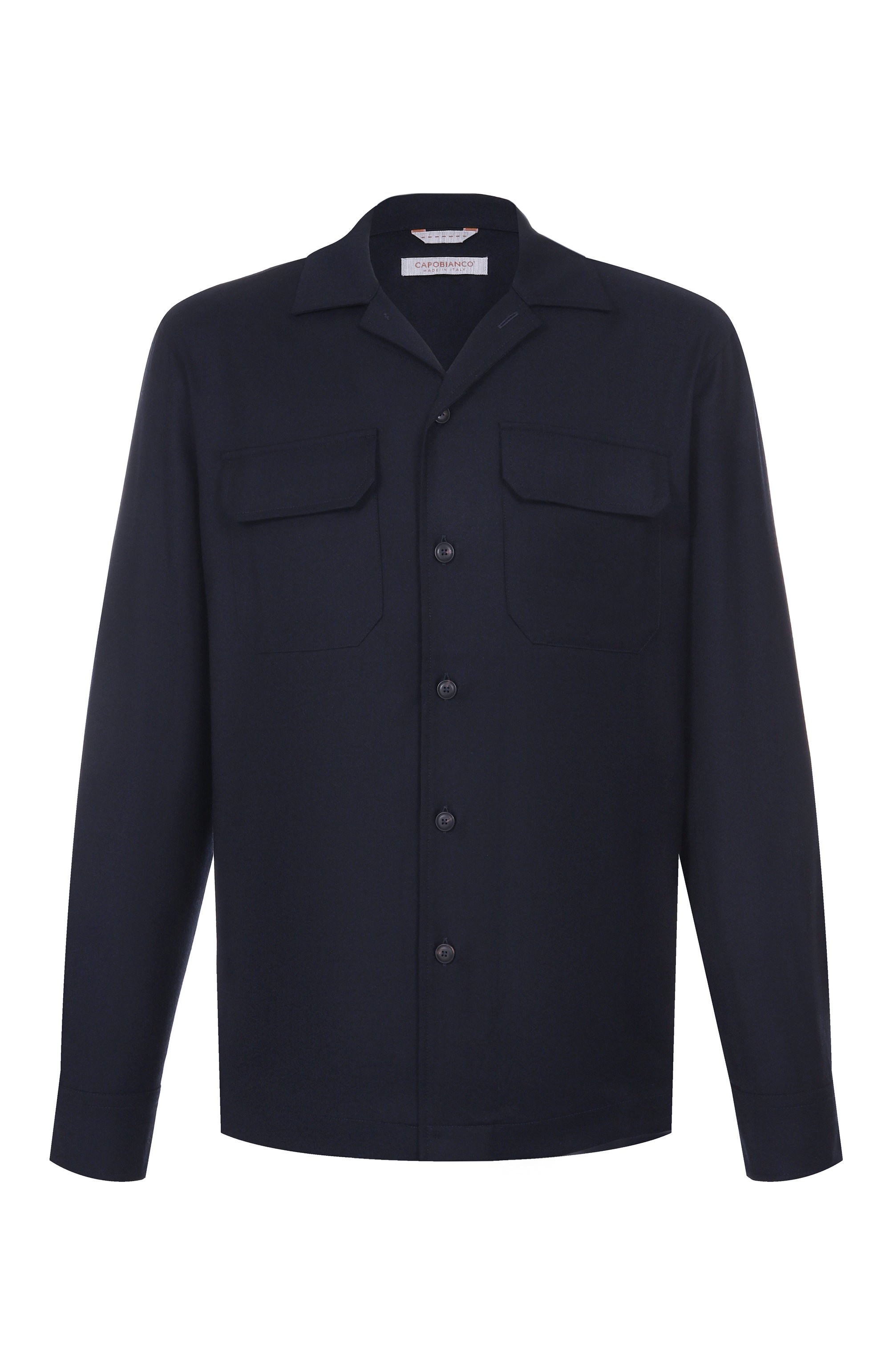 Шерстяная рубашка CAPOBIANCO темно-синего цвета по цене 67550 руб., арт. 19M501.FL00., фото 1 Шерстяная рубашка CAPOBIANCO, арт. 19M501.FL00., фото 1