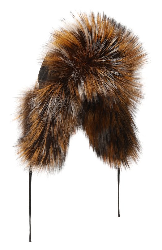 Шапка-ушанка с отделкой из лисы FurLand 0001109610131600198 Чёрный 0001109610131600198