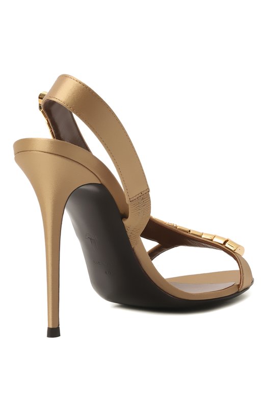 Атласные босоножки Gz Dafne 90 Giuseppe Zanotti Design I500016/RAS0 D0PPIAT0 Бежевый  I500016/RAS0 D0PPIAT0 Фото 5
