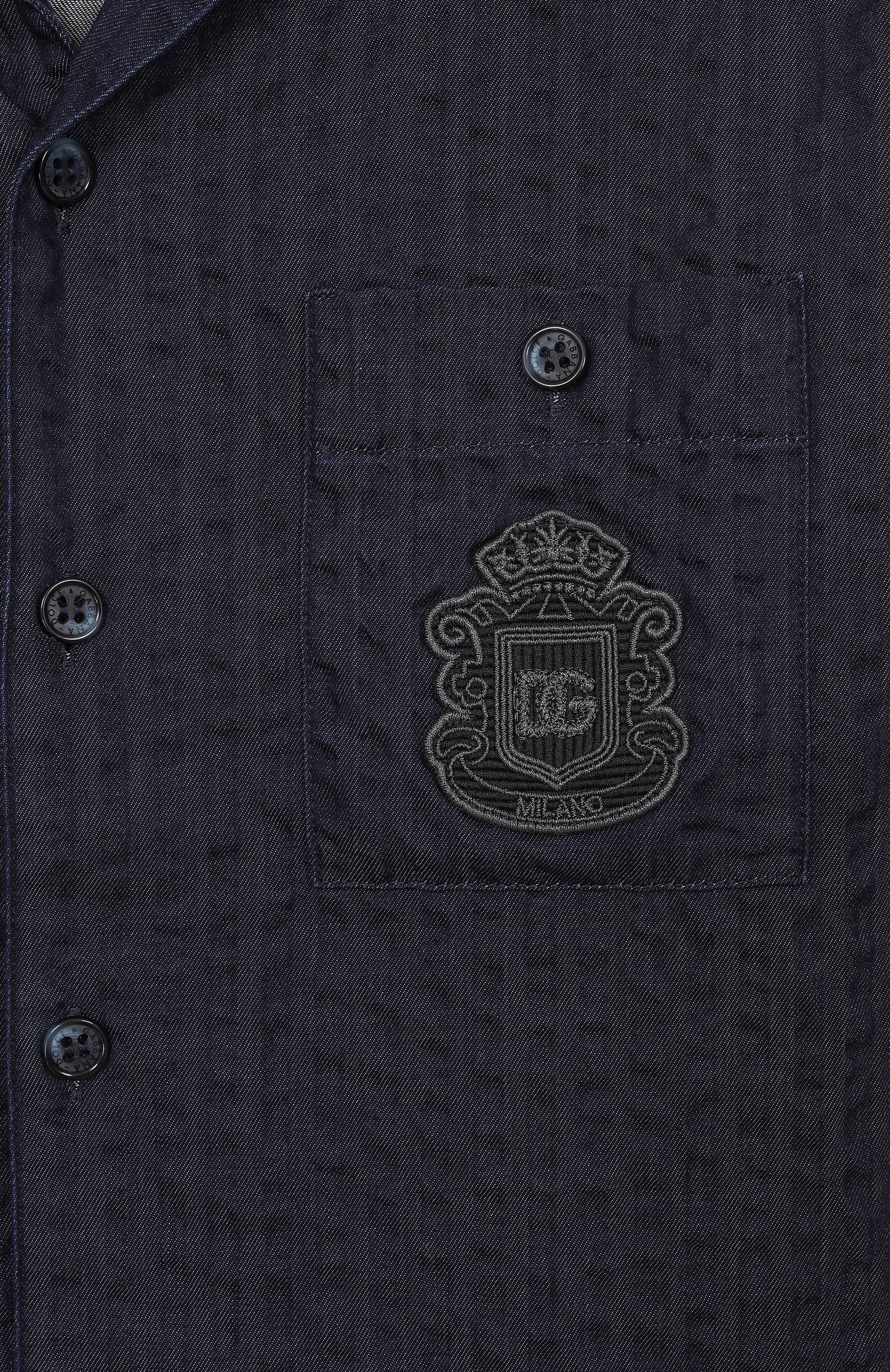 Джинсовая рубашка DOLCE & GABBANA темно-синего цвета по цене 47800 руб., арт. L44S10/LDD54, фото 3 Джинсовая рубашка DOLCE & GABBANA, арт. L44S10/LDD54, фото 3