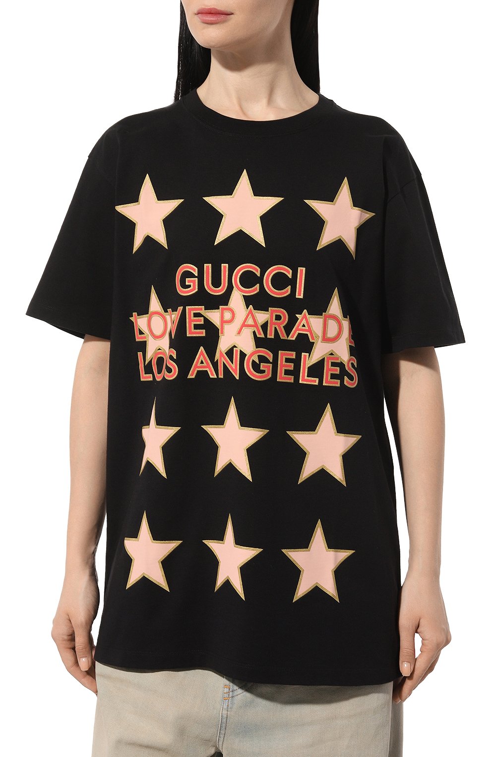 Хлопковая футболка GUCCI черного цвета по цене 61950 руб., арт. 615044/XJEQI, фото 3 Хлопковая футболка GUCCI, арт. 615044/XJEQI, фото 3
