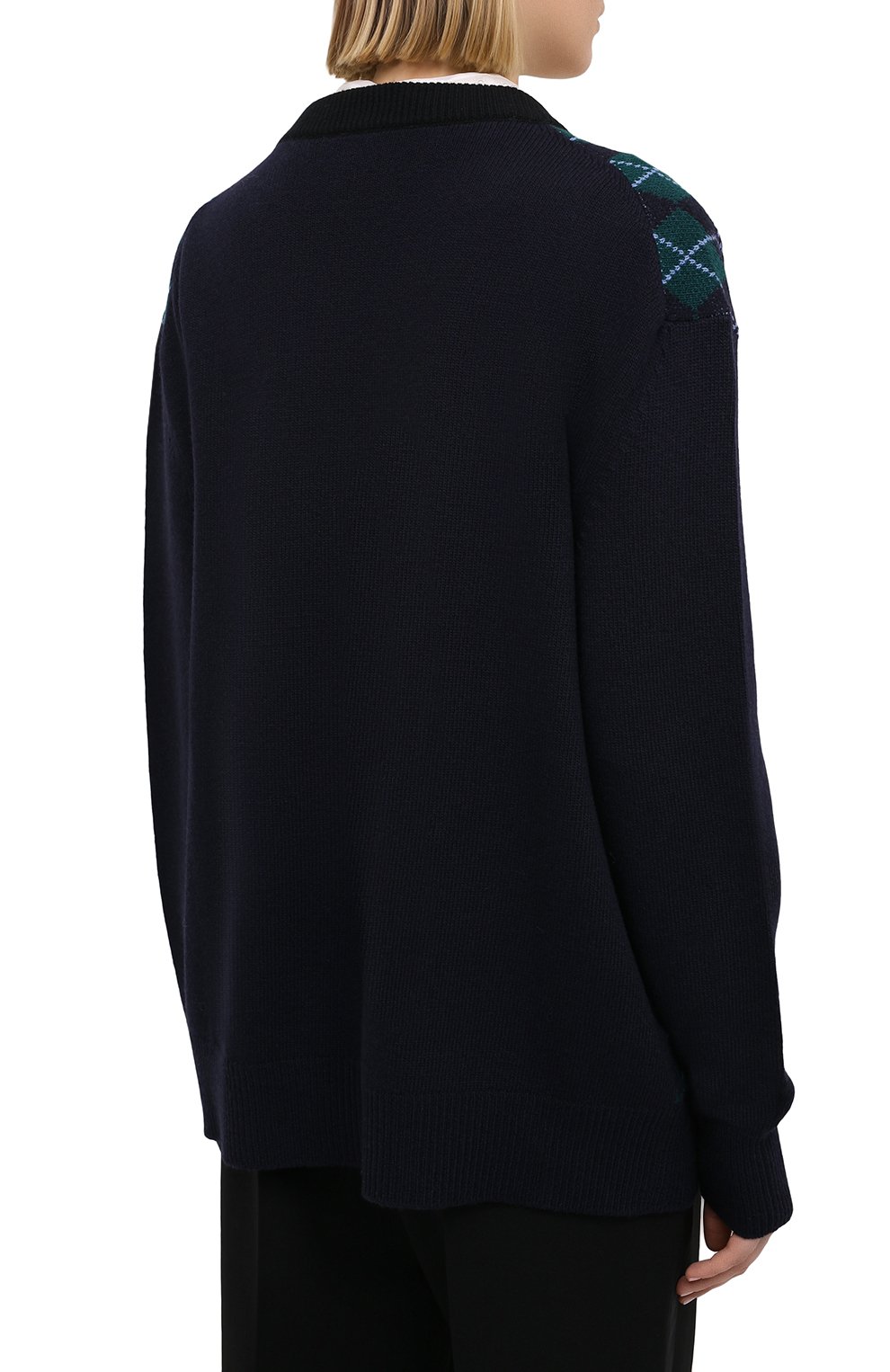 Шерстяной кардиган MIU MIU темно-зеленого цвета по цене 105000 руб., арт. MMF306-1ML4-F0422, фото 4 Шерстяной кардиган MIU MIU, арт. MMF306-1ML4-F0422, фото 4