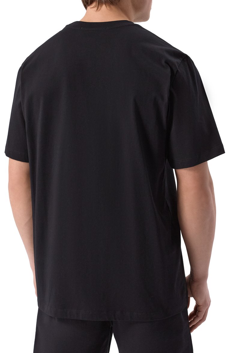 Мужская хлопковая футболка MSGM черного цвета, арт. 3840MM102/257002 | Фото 4 (Материал внешний: �Хлопок; Длина (для топов): Стандартные; Рукава: Короткие; Принт: С принтом; Стили: Спорт-шик; Мужское Кросс-КТ: Футболка-одежда)