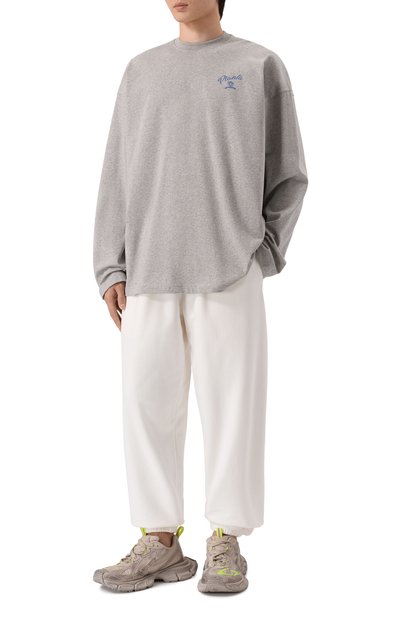 Хлопковый лонгслив PLANTA ROSA, арт. PR/L01.1/EMBLEM-BLUE/220