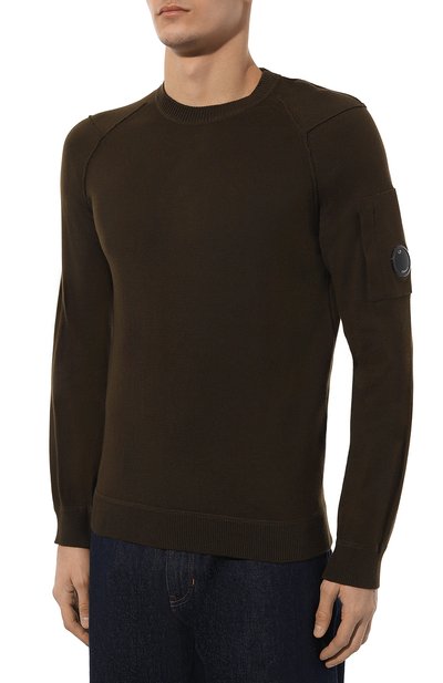 Хлопковый джемпер C.P. COMPANY хаки цвета по цене 28400 руб., арт. 16CMKN129A004037A, фото 3 Хлопковый джемпер C.P. COMPANY, арт. 16CMKN129A004037A, фото 3