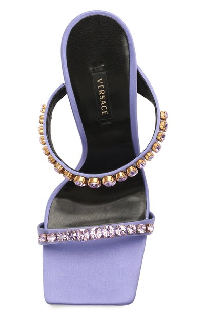 Текстильные мюли medusa VERSACE сиреневого цвета по цене 96350 руб., арт. DST6530/DRA67, фото 5 Текстильные мюли medusa VERSACE, арт. DST6530/DRA67, фото 5