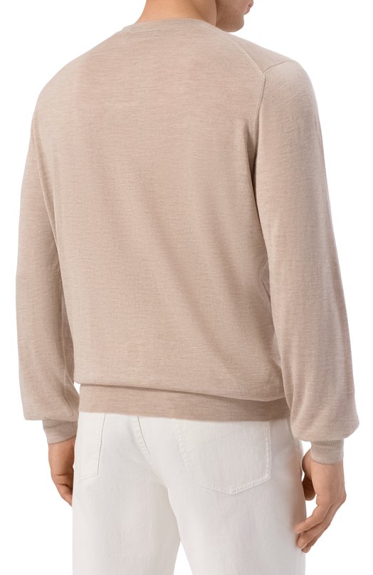 Джемпер из кашемира и шелка Brunello Cucinelli M2300100 Бежевый  M2300100 Фото 4