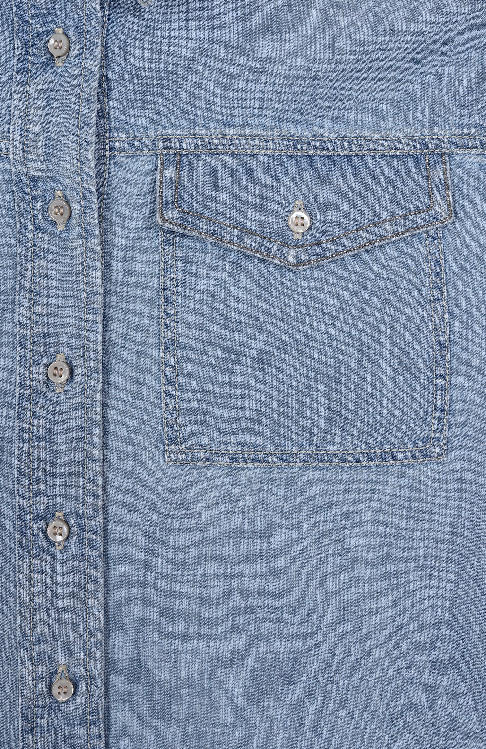 Джинсовая рубашка BRUNELLO CUCINELLI, арт. BH192C860B, фото 3