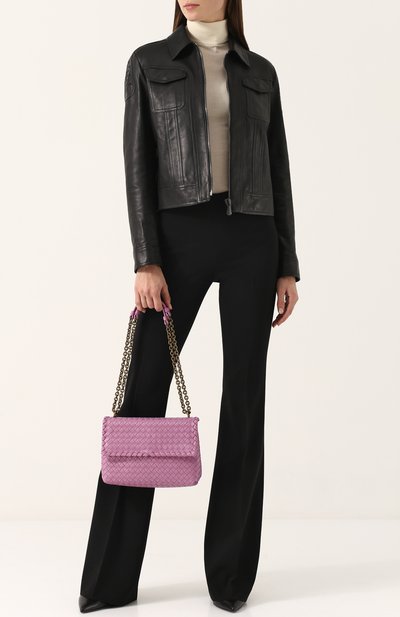 Кожаная куртка прямого кроя с отложным воротником BOTTEGA VENETA, арт. 500100/VDJS0, фото 2