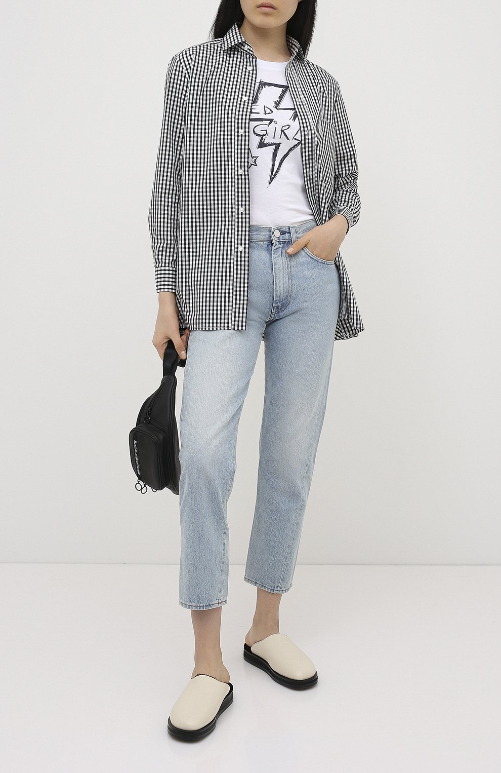 Хлопковая рубашка REDVALENTINO черно-белого цвета по цене 48500 руб., арт. UR3ABE20/55Y, фото 2 Хлопковая рубашка REDVALENTINO, арт. UR3ABE20/55Y, фото 2