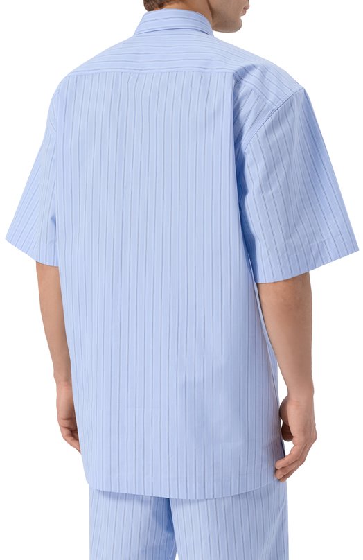Хлопковая рубашка Dries Van Noten 020700/3021 Голубой  020700/3021 Фото 4