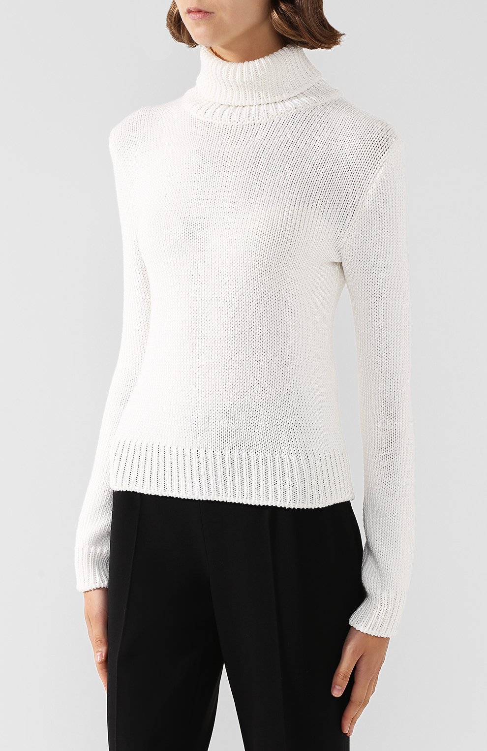 Однотонная вязаная водолазка из хлопка RALPH LAUREN, арт. 290705724, фото 3