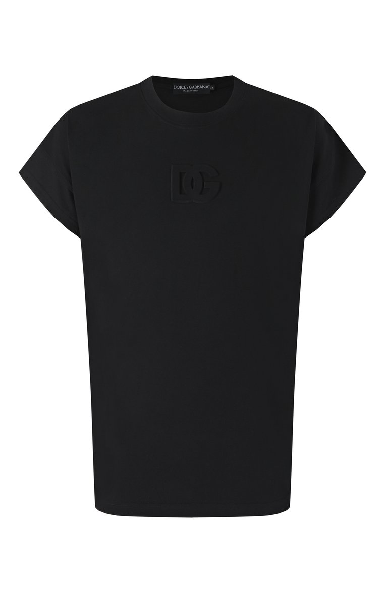 Мужская хлопковая футболка DOLCE & GABBANA черного цвета, арт. G8SN4Z/G702T | Фото 1 (Материал внешний: Хлопок; Длина (для топов): Стандартные; Рукава: Короткие; Принт: Без принта; Стили: Спорт-шик; Кросс-КТ: Джерси; Мужское Кросс-КТ: Футболка-одежда; Автоматизация состава: Проставлено; Размерность: Идёт в размер; Автоматизация ТО: Проставлено; Детали: Без декора)
