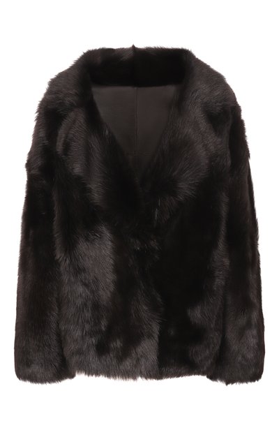 Женская двусторонняя дубленка из овчины MANZONI24, арт. 25M1575R-S32N/48
