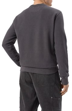 Мужской хлопковый свитшот GOLDEN GOOSE DELUXE BRAND темно-серого цвета, арт. GMP01223.P000642 | Фото 4 (Рукава: Длинные; Длина (для топов): Стандартные; Материал внешний: Хлопок; Стили: Кэжуэл; Принт: С принтом; Мужское Кросс-КТ: свитшот-одежда)