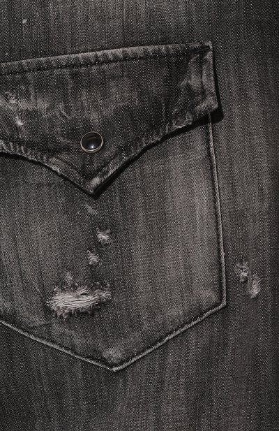 Джинсовая рубашка DSQUARED2 черного цвета по цене 61750 руб., арт. S71DM0620/S30826, фото 5 Джинсовая рубашка DSQUARED2, арт. S71DM0620/S30826, фото 5