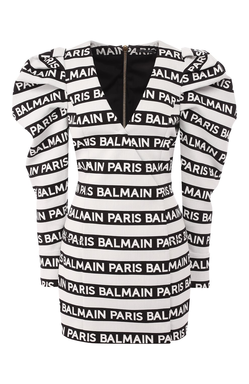 Хлопковое платье BALMAIN черно-белого цвета по цене 597500 руб., арт. RF16186/C054, фото 1 Хлопковое платье BALMAIN, арт. RF16186/C054, фото 1