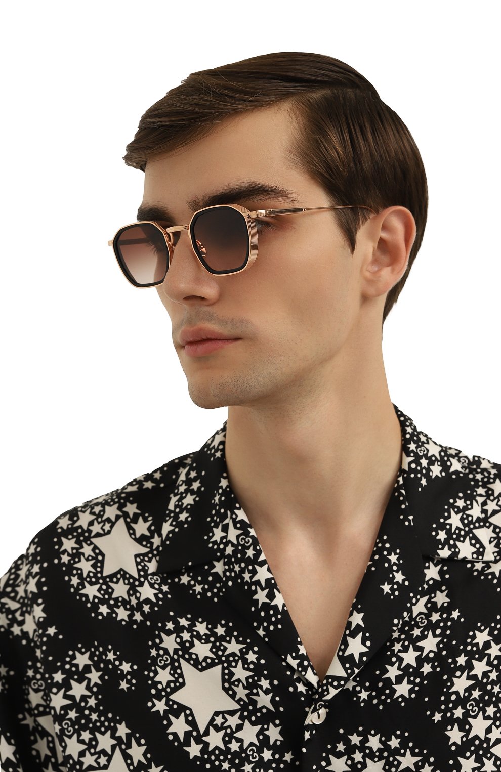 Солнцезащитные очки JOHN DALIA коричневого цвета по цене 88350 руб., арт. LE0 C113, фото 3 Солнцезащитные очки JOHN DALIA, арт. LE0 C113, фото 3