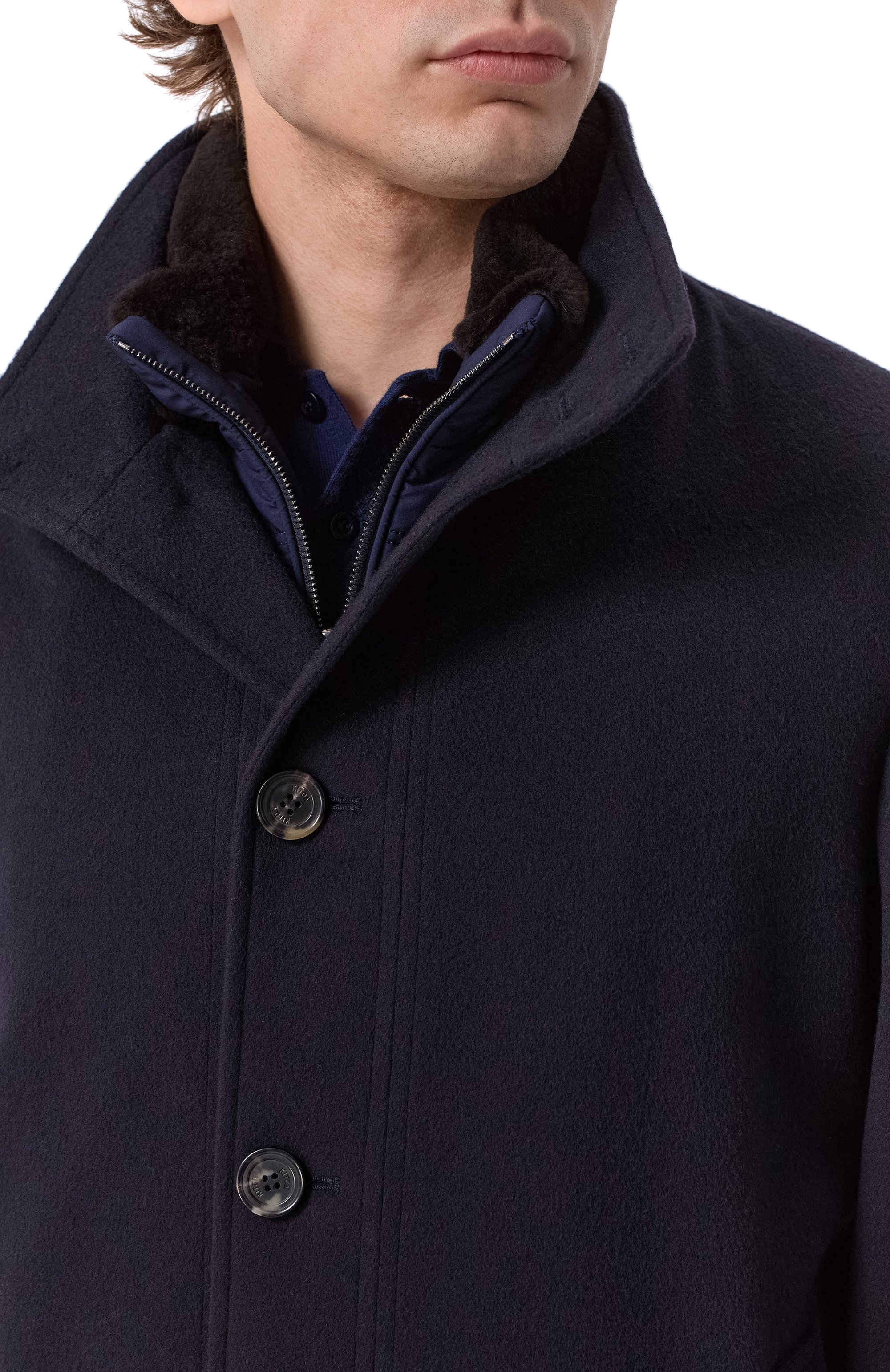Пальто из кашемира и шерсти KITON синего цвета по цене 1235000 руб., арт. UW2516CV0462L, фото 5 Пальто из кашемира и шерсти KITON, арт. UW2516CV0462L, фото 5