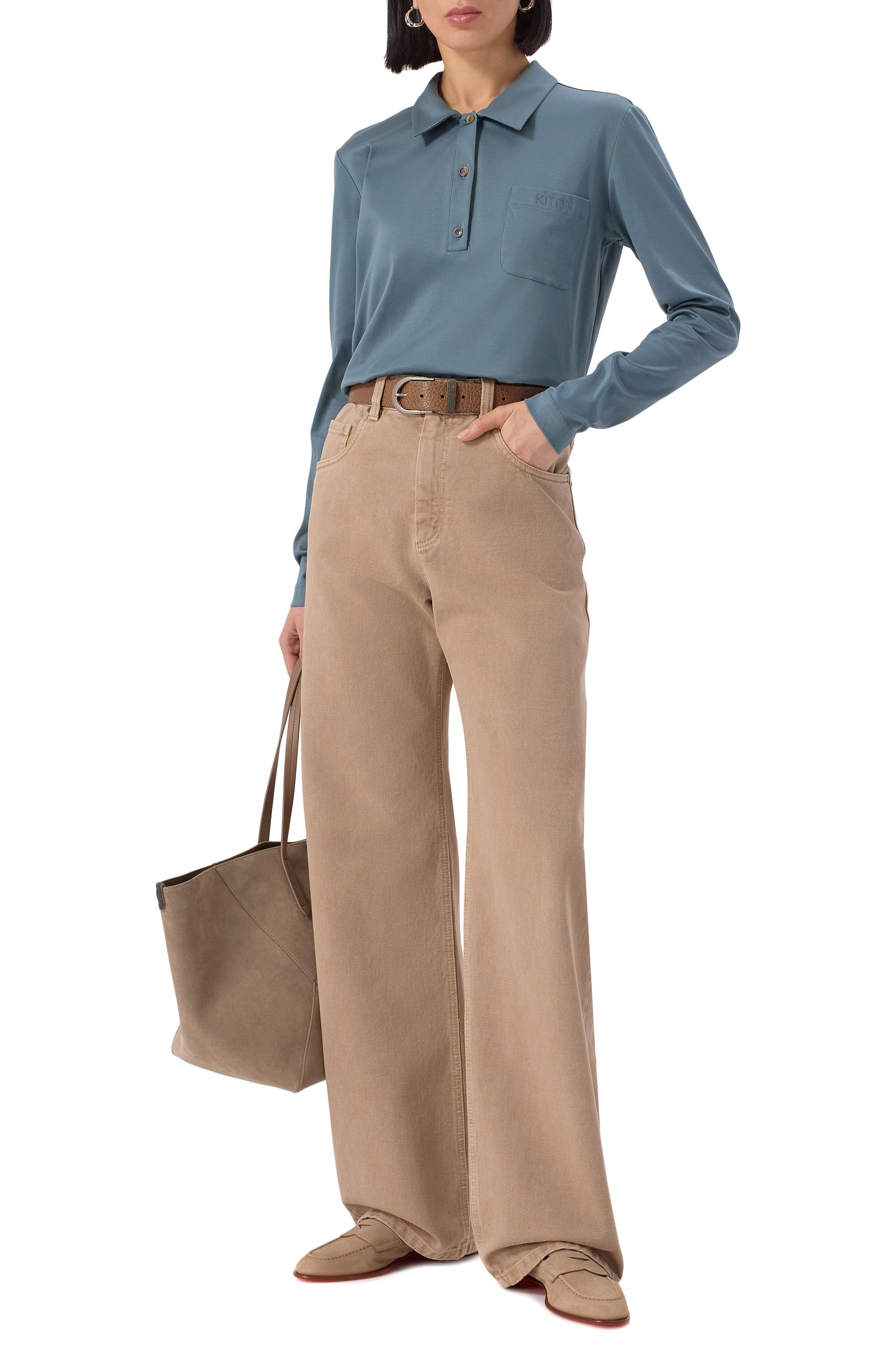 Хлопковое поло KITON зеленого цвета по цене 104500 руб., арт. D58440H080511616, фото 2 Хлопковое поло KITON, арт. D58440H080511616, фото 2