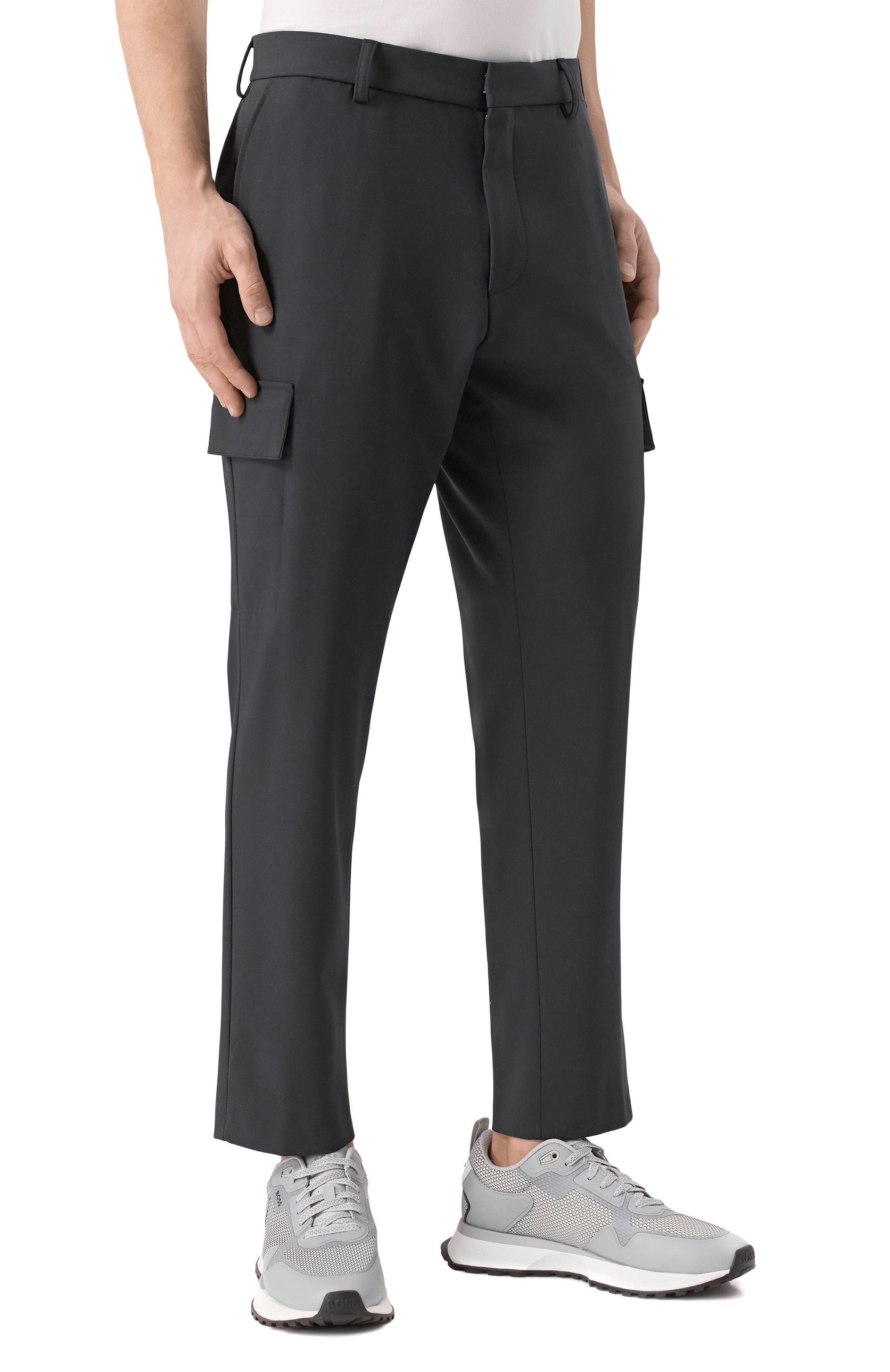 Брюки-карго из вискозы и шерсти BOSS, арт. 50535069, фото 3