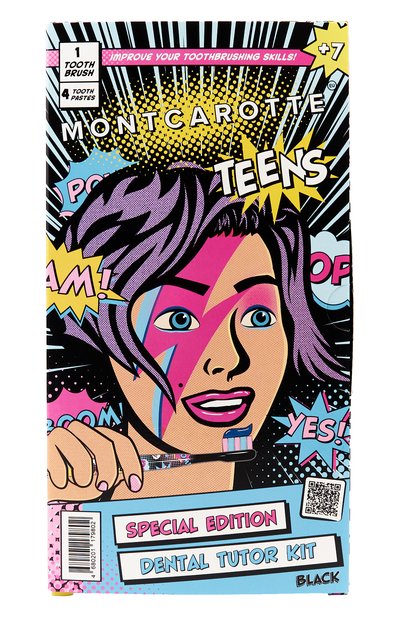 Черный набор для обучения чистки зубов у подростков и детей 7+ MONTCAROTTE, арт. МСТ908