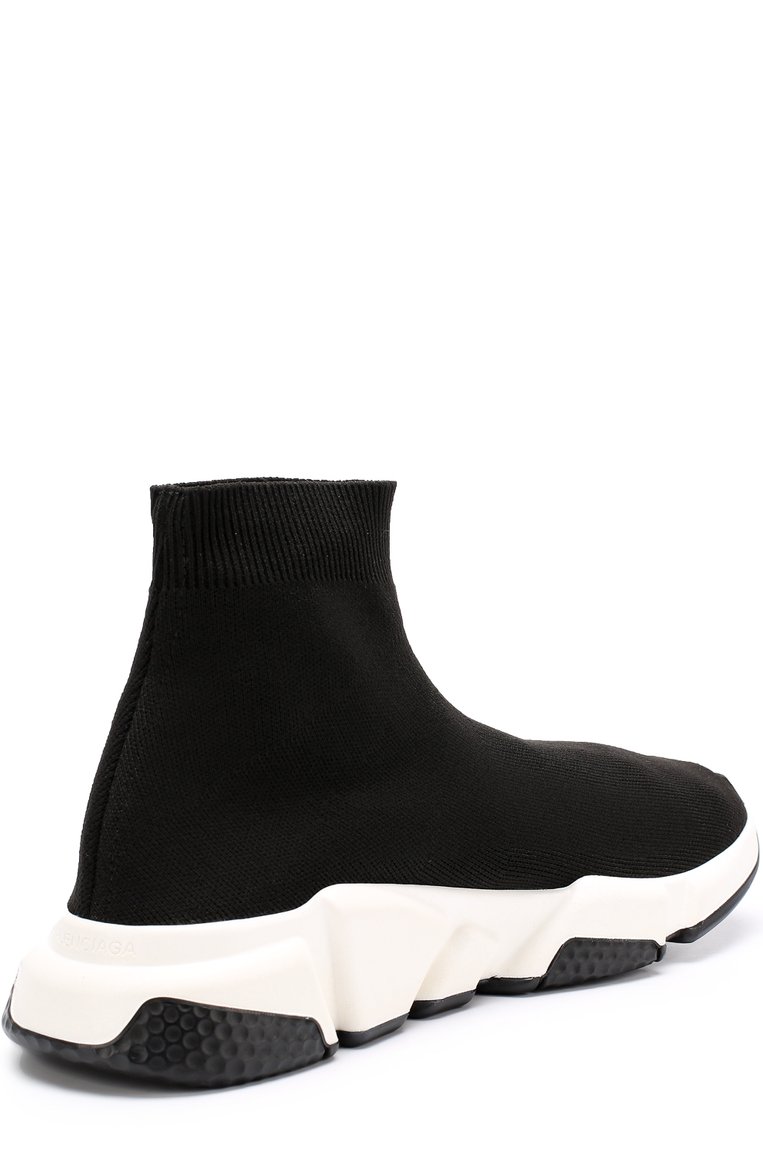 Женские текстильные кроссовки speed trainer BALENCIAGA черного цвета, арт. 517326/W05G0 | Фото 4 (Подошва: Платформа; Материал внешний: Текстиль; Материал внутренний: Текстиль, Не назначено; Кросс-КТ: хайтопы; Статус проверки: Проверена категория; Материал утеплителя: Без утеплителя; Драгоценные камни: Проставлено; Материал сплава: Проставлено; Стили: Кэжуэл)