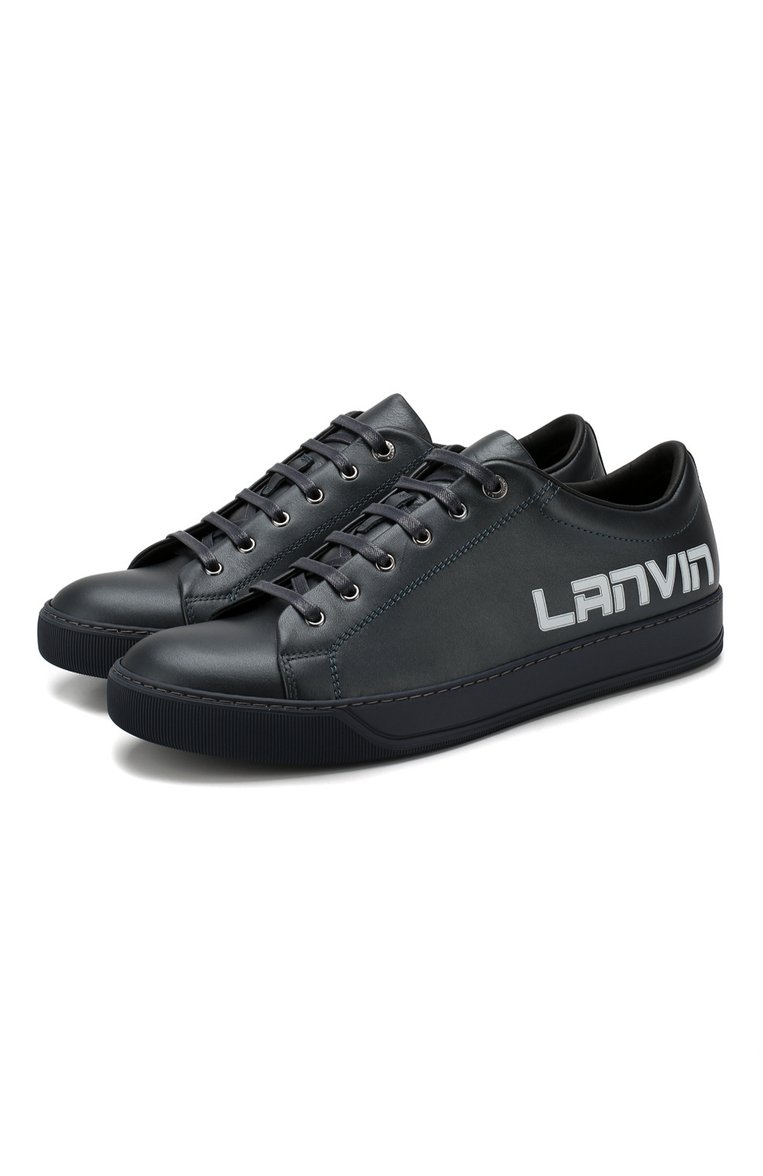 Мужские темно-синие кожаные кеды LANVIN купить в интернет-магазине ЦУМ ...