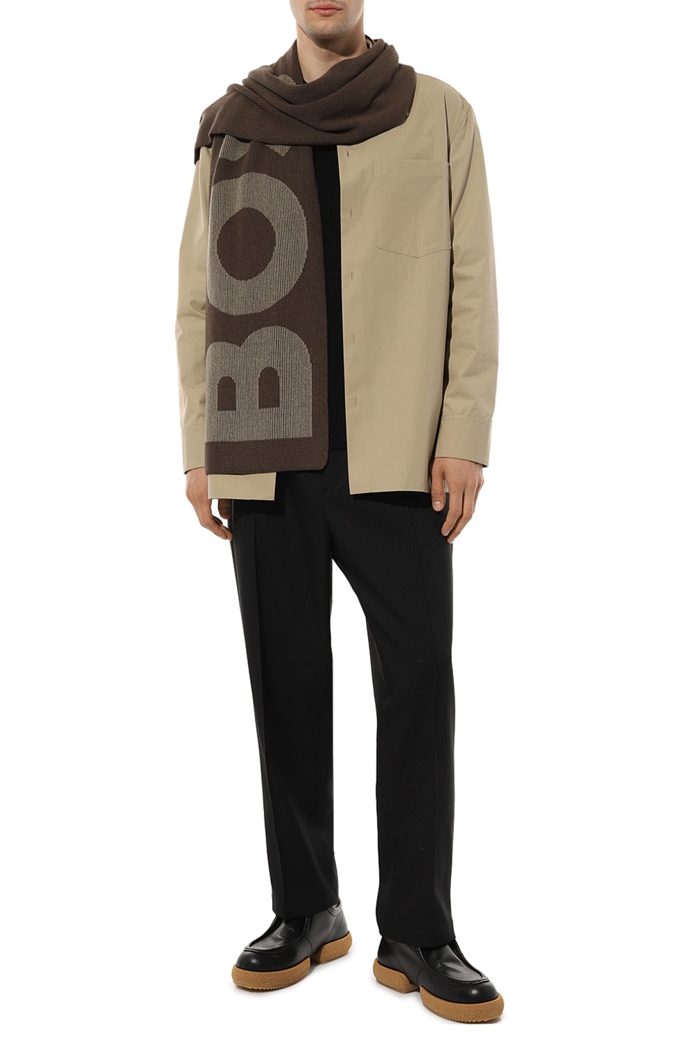 Шарф из хлопка и шерсти BOSS, арт. 50495328, фото 2