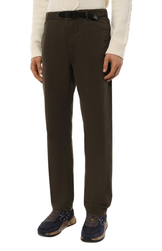 Хлопковые брюки Woolrich CFWOTR0171MRUT3493 Хаки  CFWOTR0171MRUT3493 Фото 3