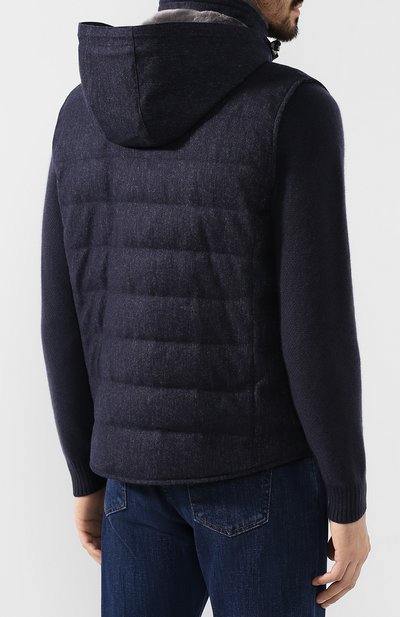 Пухо вый жилет на молнии с капюшоном LORO PIANA, арт. FAI3790, фото 4