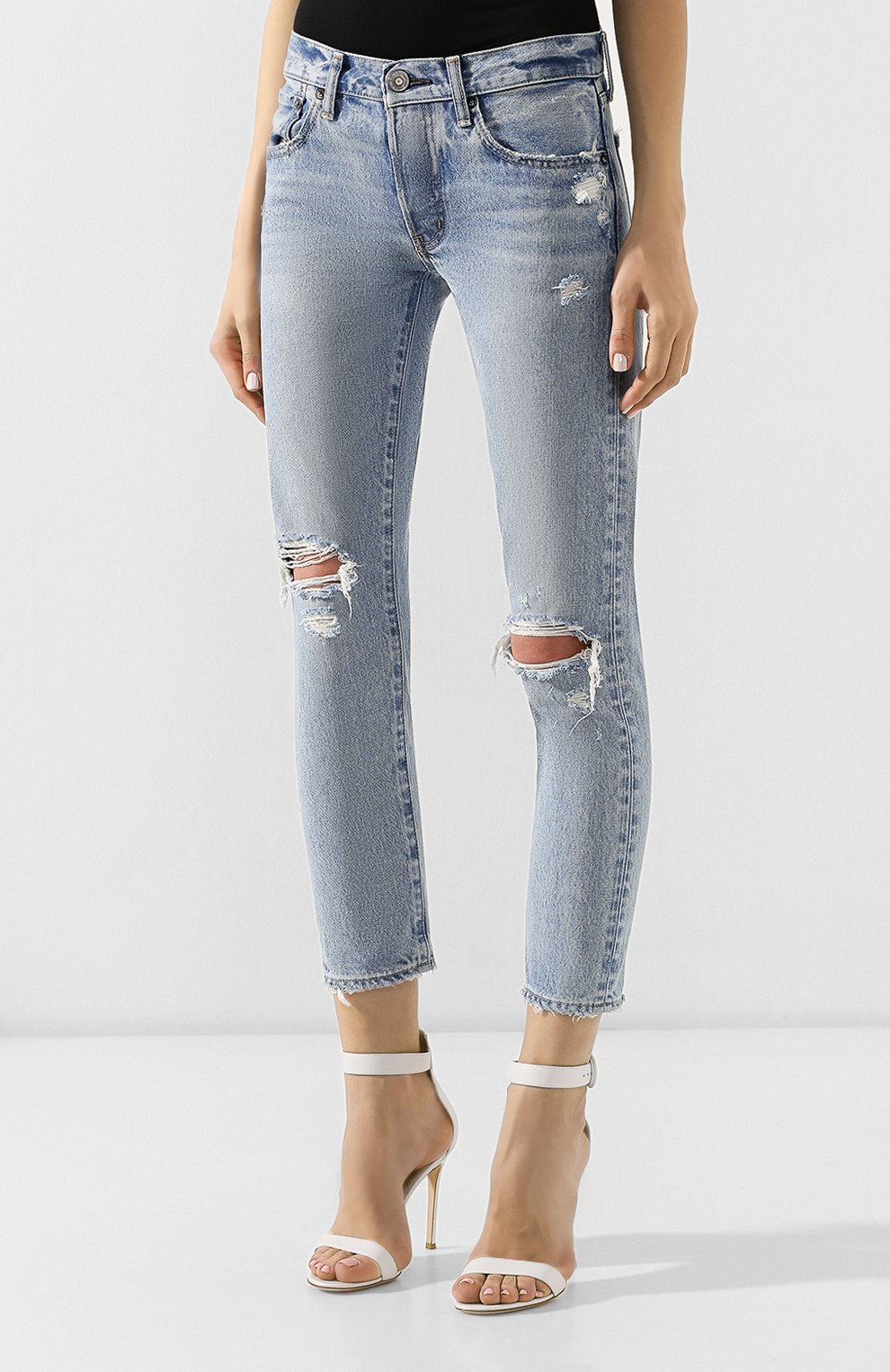 Джинсы с потертостями MOUSSY голубого цвета по цене 22250 руб., арт. 025CSC11-2140, фото 3 Джинсы с потертостями MOUSSY, арт. 025CSC11-2140, фото 3