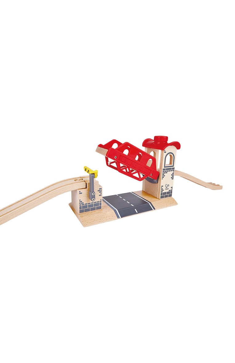 Детского игрушка подъемный мост HAPE красного цвета, арт. E3709_HP | Фото 3 (Региональные ограничения белый список (Axapta Mercury): Не проставлено; Нос: Не проставлено; Игрушки: Машины - наземный)