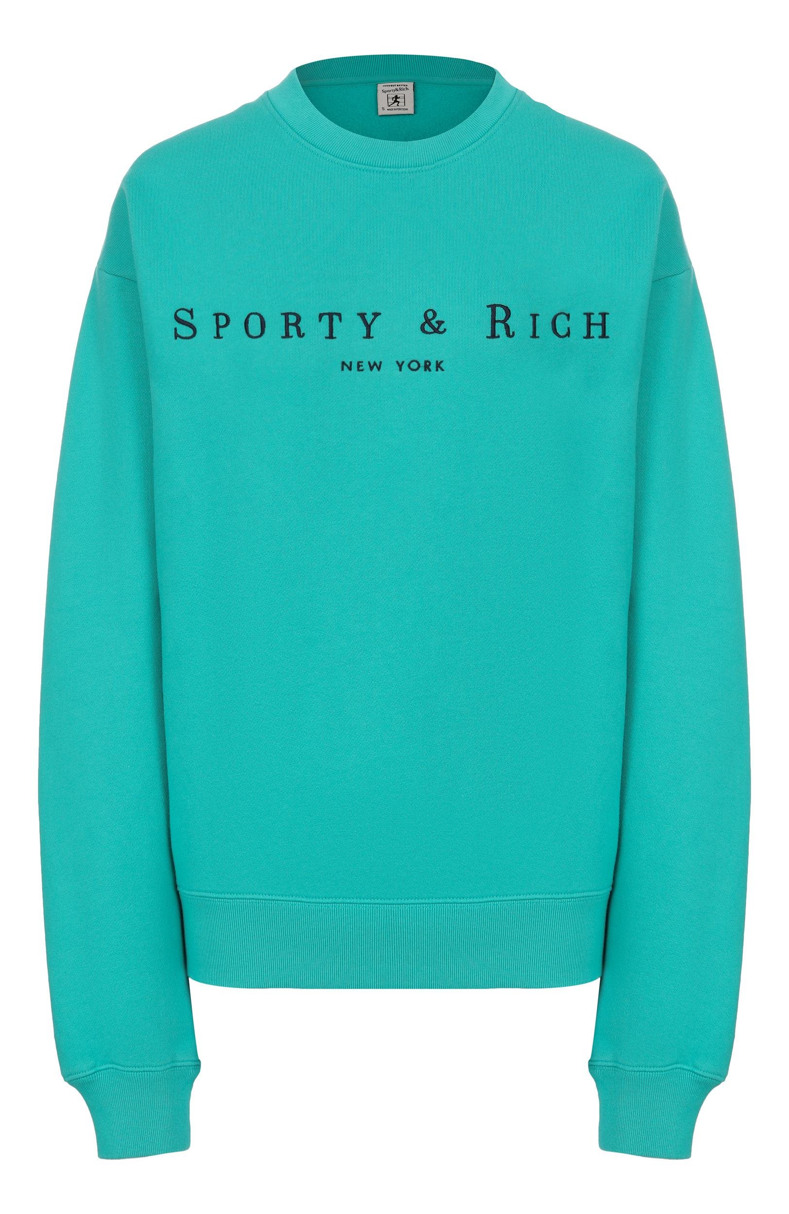 Хлопковый свитшот SPORTY AND RICH, арт. ST098712185GR02, фото 1