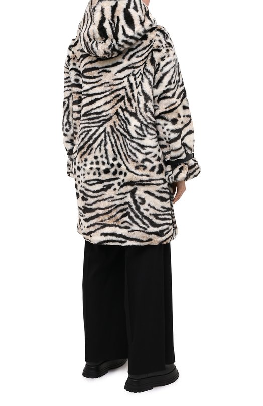 Шуба из экомеха Ermanno Ermanno Scervino Чёрный, белый, фото 4