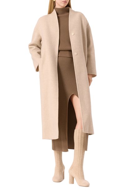 Кашемировое пальто AGNONA светло-бежевого цвета по цене 595500 руб., арт. TL0808E/D7044E, фото 2 Кашемировое пальто AGNONA, арт. TL0808E/D7044E, фото 2