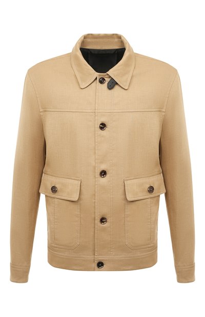 Мужская куртка-рубашка изо льна и хлопка BRIONI, арт. SLS50L/P1101