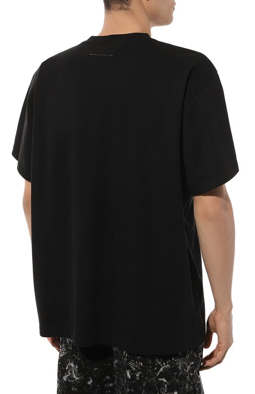 Хлопковая футболка MM6 SH0GC0015/S23588 Чёрный  SH0GC0015/S23588 Фото 4