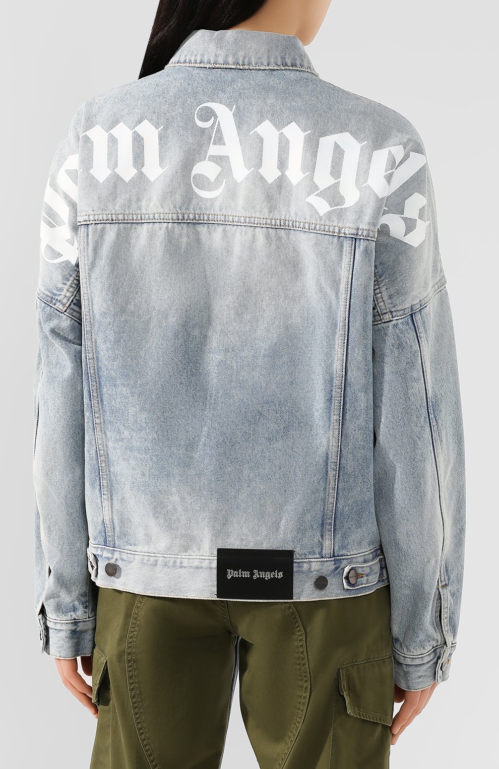 Джинсовая куртка PALM ANGELS голубого цвета по цене 68950 руб., арт. PWYE003S20DEN0014001, фото 4 Джинсовая куртка PALM ANGELS, арт. PWYE003S20DEN0014001, фото 4