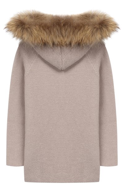 Шерстяное худи с меховой отделкой на капюшоне CASILDA Y JIMENA, арт. 735496022, фото 2