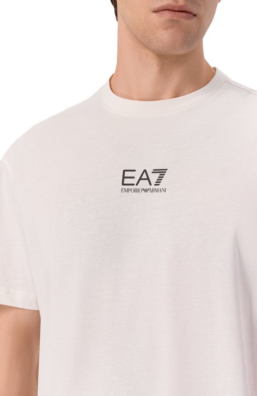 Хлопковая футболка EA7 7M001402/AF22264 Белый  7M001402/AF22264 Фото 5