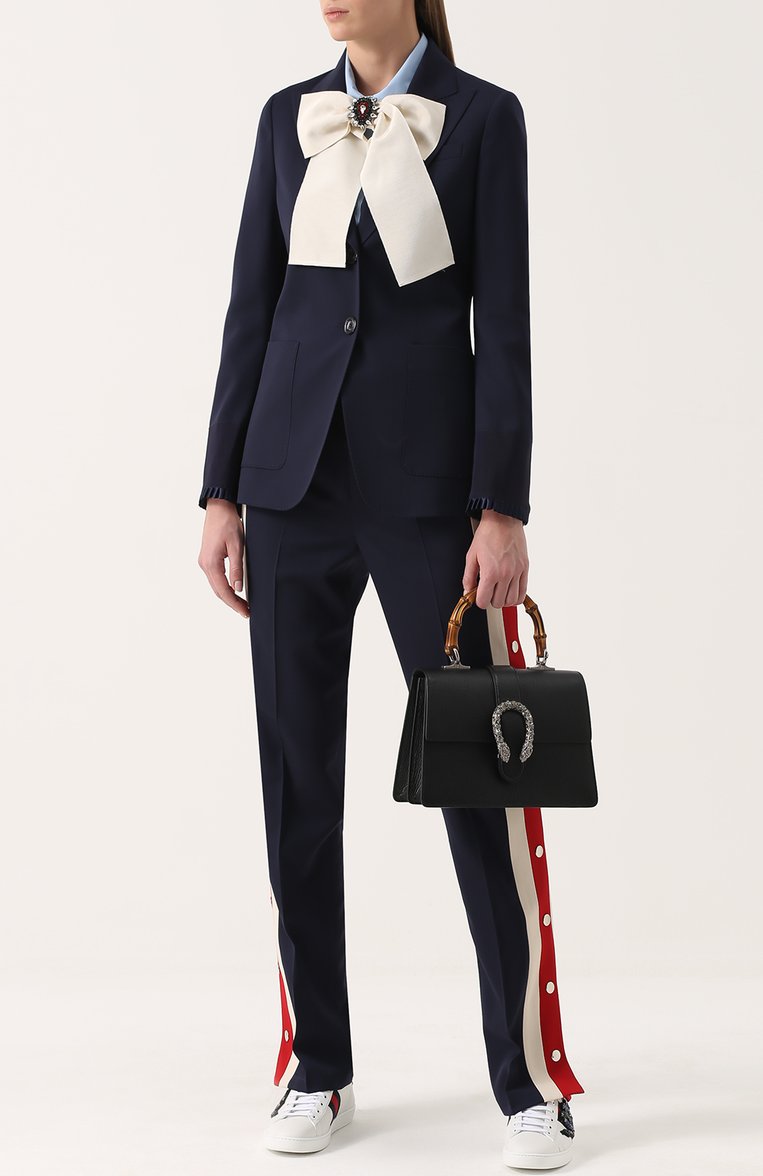 Женская сумка dionysus bamboo medium GUCCI черного цвета, арт. 448075/CA0HN | Фото 2 (Материал: Натуральная кожа; Ремень/цепочка: На ремешке; Статус проверки: Проверено, Проверена категория; Сумки-технические: Сумки через плечо, Сумки top-handle; Размер: medium; Материал сплава: Проставлено, Проверено; Драгоценные камни: Проставлено)