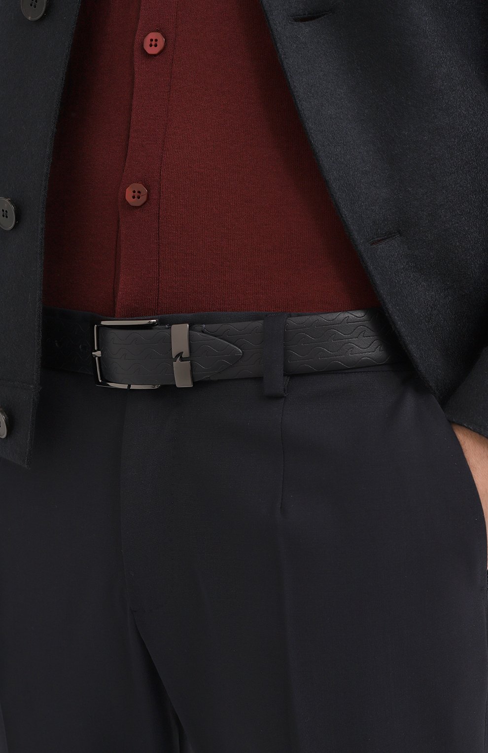 Кожаный ремень PAUL&SHARK темно-синего цвета по цене 19950 руб., арт. 14316035, фото 2 Кожаный ремень PAUL&SHARK, арт. 14316035, фото 2