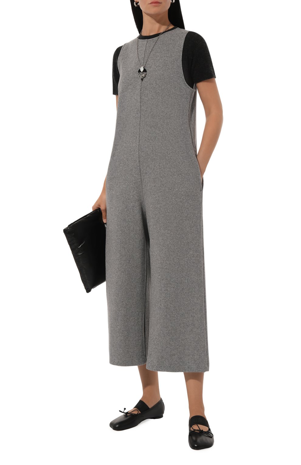 Шерстяной комбинезон MM6 серого цвета по цене 78400 руб., арт. S52FP0088/M20021, фото 2 Шерстяной комбинезон MM6, арт. S52FP0088/M20021, фото 2